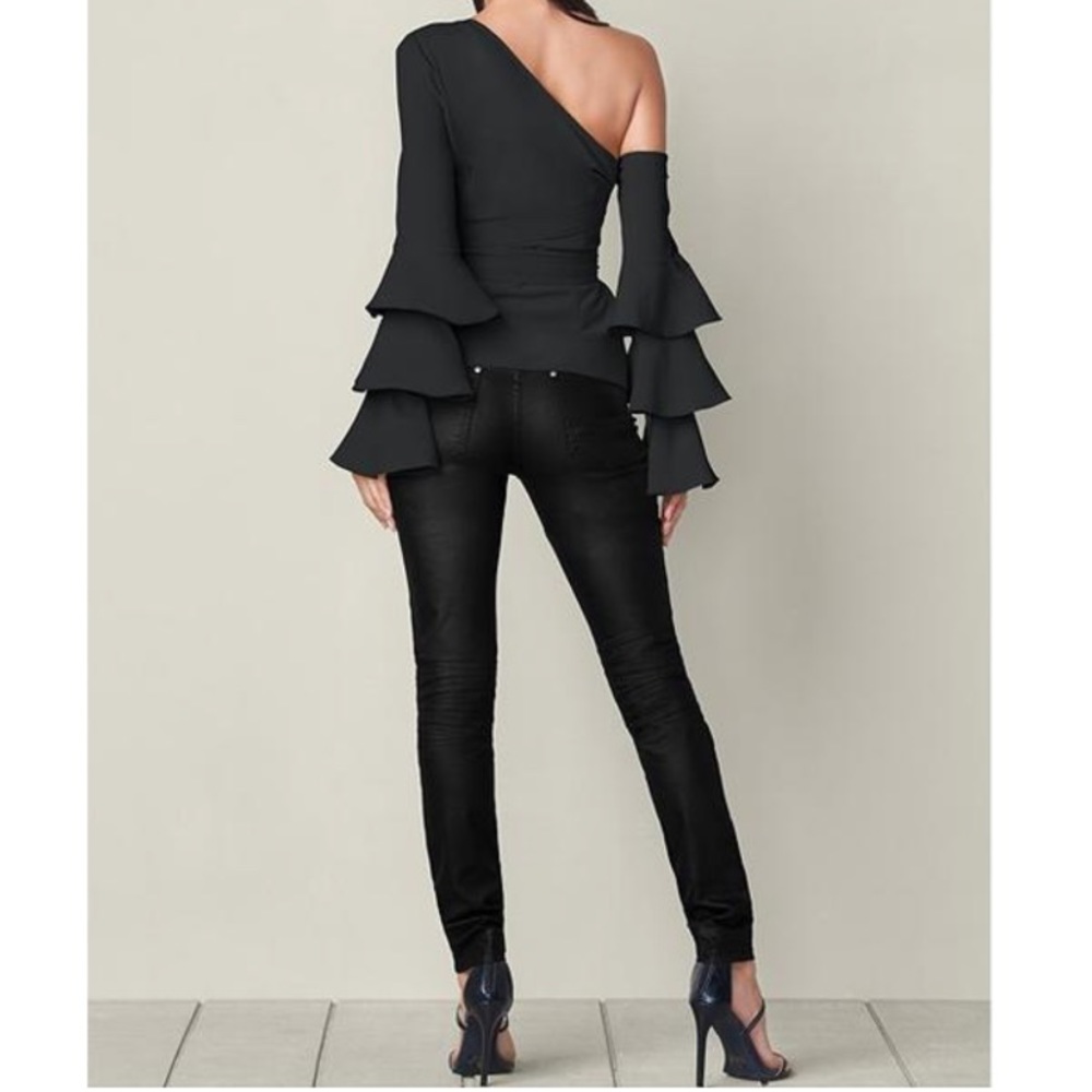 One Shoulder Ruffle Top - Picture 2 of 4